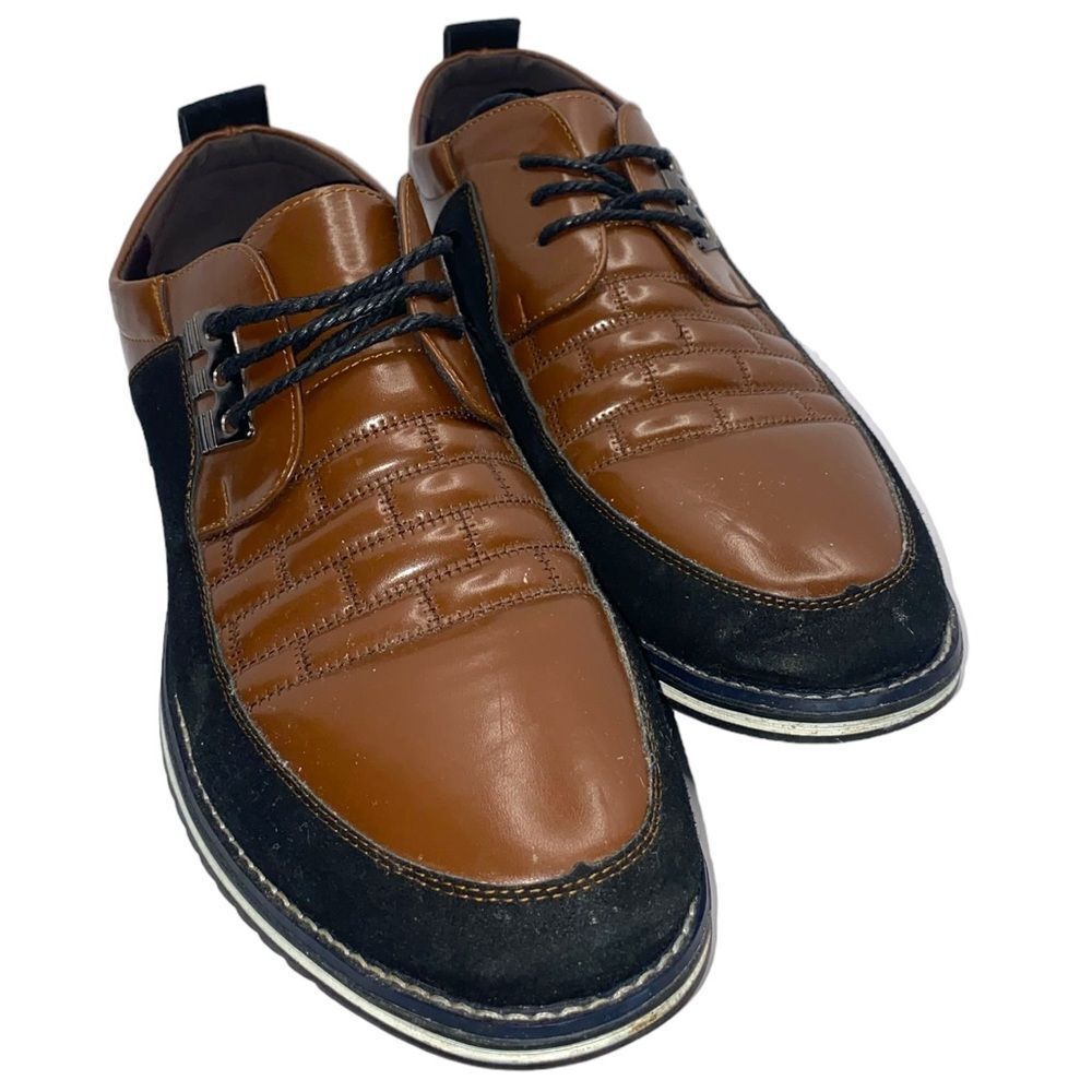 GATSBY Men’s Sz 15 AA Black Suede Brown Leather Oxford Orthopedic Loafer Shoes